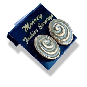 Swirl enamel small stud earrings vintage 80s